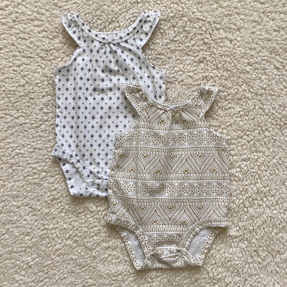 Carter’s Set of 2 Baby Girl Cap Sleeve Onesies